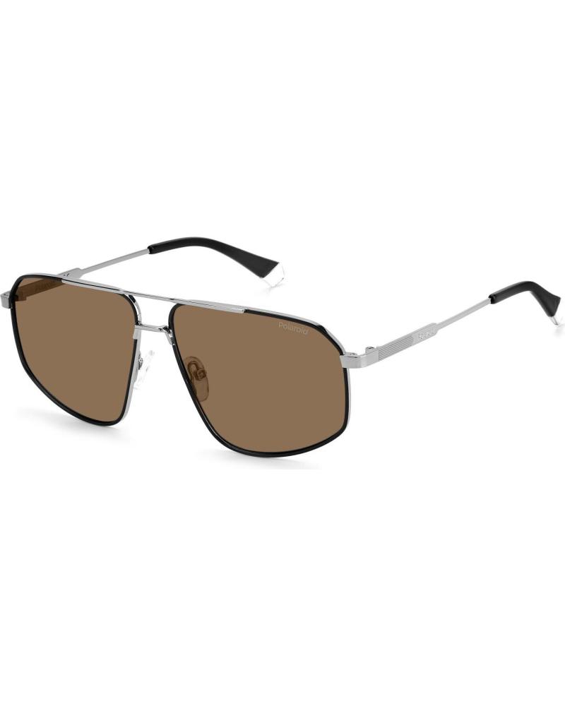 POLAROID PLD-4118-S-X-85K-SP AVIATOR SUNGLASSES WITH BROWN POLARIZED LENSES