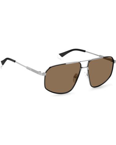 POLAROID PLD-4118-S-X-85K-SP AVIATOR SUNGLASSES WITH BROWN POLARIZED LENSES