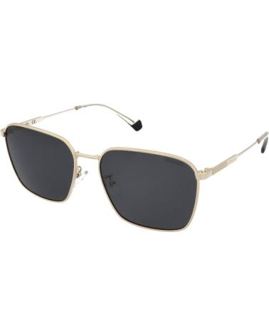 POLAROID PLD-4120-G-S-X-LOJ RECTANGULAR SUNGLASSES WITH GOLD-TONE FRAME AND DARK LENSES