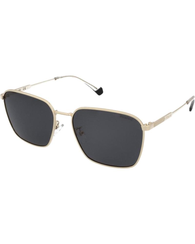 POLAROID PLD-4120-G-S-X-LOJ RECTANGULAR SUNGLASSES WITH GOLD-TONE FRAME AND DARK LENSES