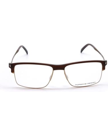 ARMAÇÃO DE ÓCULOS PORSCHE P8361-B SEMI-ARO RETANGULAR MARROM