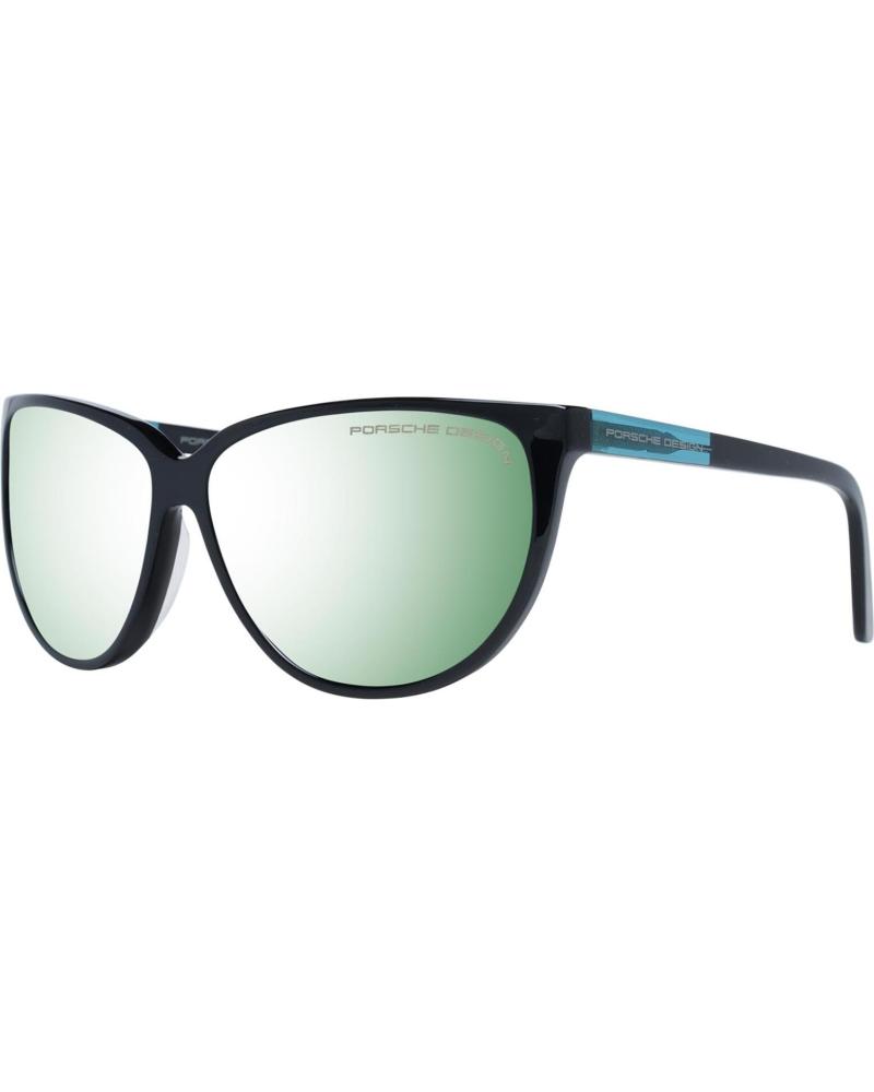LUNETTES DE SOLEIL PORSCHE P8588-61A NOIRES AVEC VERRES MIROIR VERTS