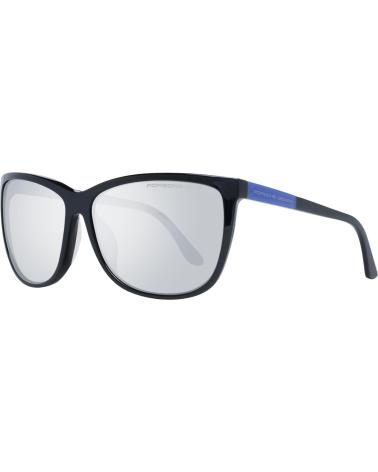 LUNETTES DE SOLEIL PORSCHE P8590-61A NOIRES AVEC DÉTAILS BLEUS ET VERRES MIROIR