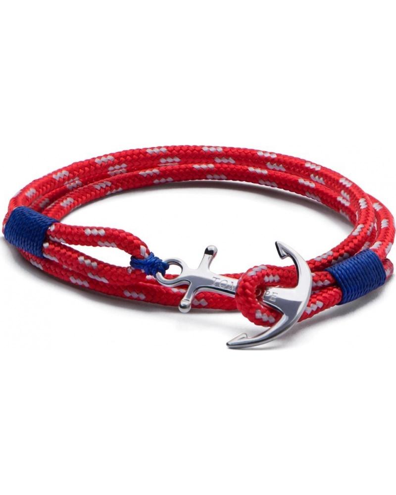 TOM HOPE ARMBAND TM0010 AUS ROTEM NAUTIKSEIL MIT ANKER AUS STAHL