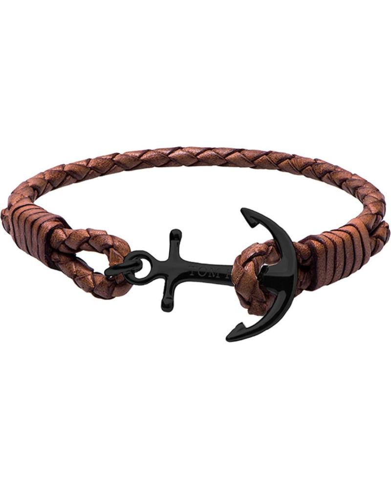 PULSEIRA TOM HOPE TM0253 ÂNCORA PRETA E CORDÃO MARROM