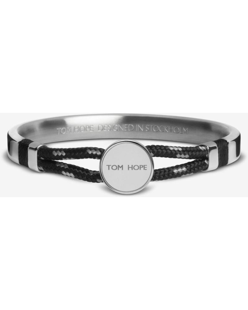 BRACELET TOM HOPE TM0355 EN CORDON NOIR ET ACIER