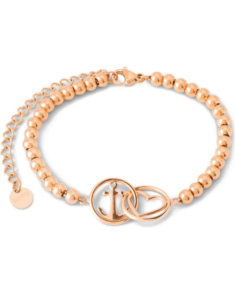 BRACELET TOM HOPE TM0385 À PERLES ET DOUBLE ANNEAU EN OR ROSE