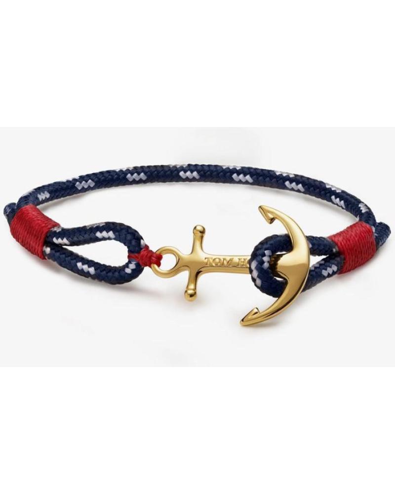 PULSERA TOM HOPE TM0400 DE CUERDA NÁUTICA AZUL/ROJO CON ANCLA DORADA