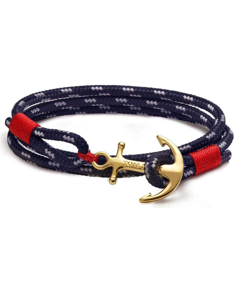 BRACELET TOM HOPE TM0412 TRESSÉ BLEU ET ROUGE AVEC ANCRE DORÉE