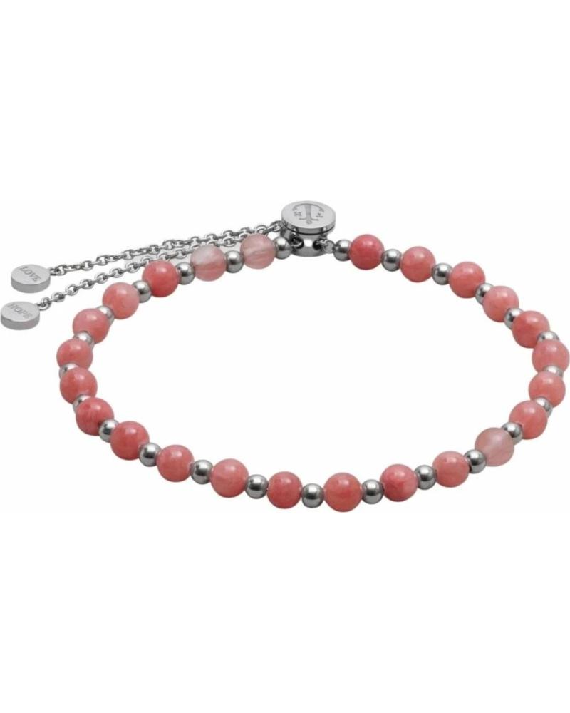 PULSEIRA TOM HOPE TM0519 COM CONTAS ROSAS E FECHO AJUSTÁVEL PRATEADO