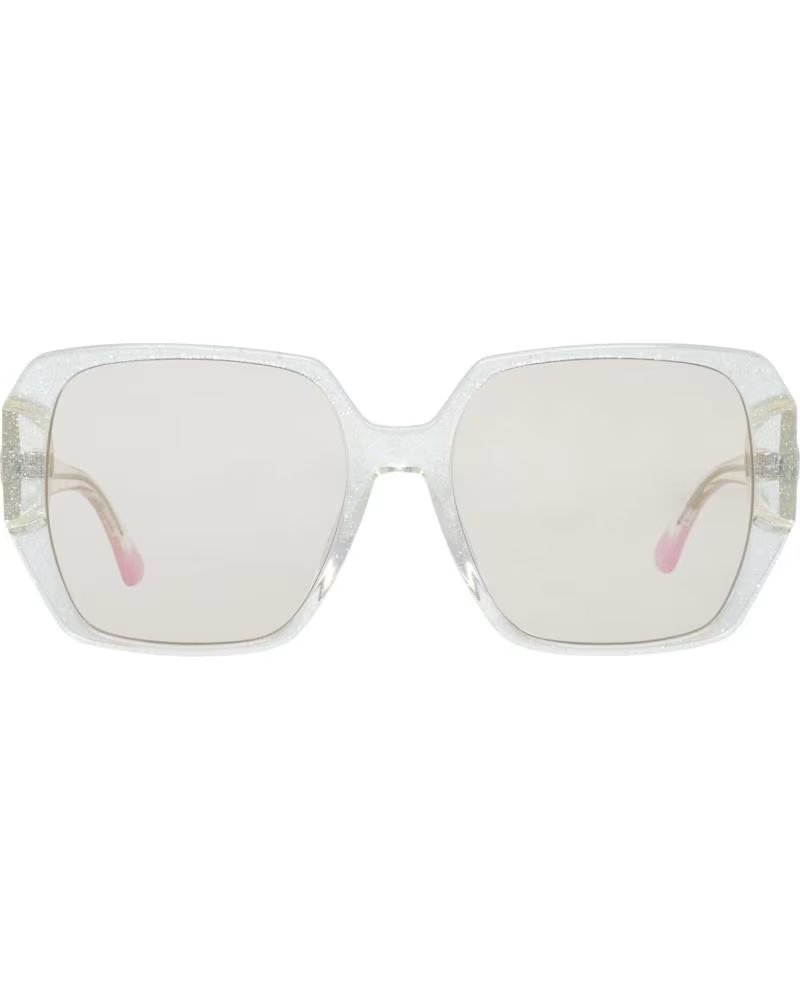 VICTORIA'S SECRET QUADRATISCHE TRANSPARENTE SONNENBRILLE VS0016-5825Z MIT ROSA GLÄSERN