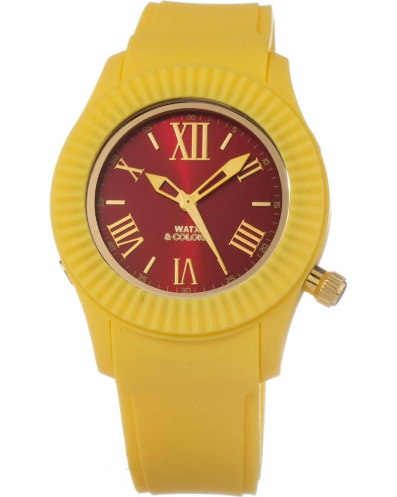 RELOJ WATXANDCO COWA3010-RWA4046 AMARILLO CON ESFERA BURDEOS AMARILLO