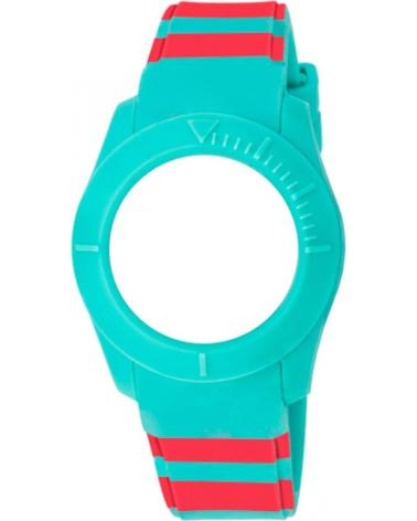 WATXANDCO SILICONE CASE AND STRAP COWA3589 TURQUOISE AND RED FOR SPORT WATCH TURQUESA ROJO