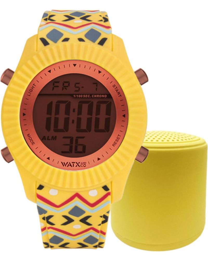 ENSEMBLE MONTRE DIGITALE WATXANDCO RELOJ11M JAUNE ET MINI HAUT-PARLEUR PORTABLE AMARILLO