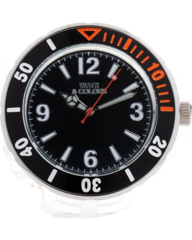 RELÓGIO DE PULSO WATXANDCO RWA1620 COM MOSTRADOR PRETO E DETALHES LARANJA