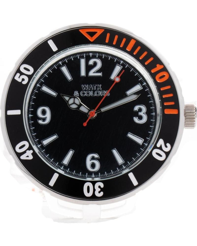 RELÓGIO DE PULSO WATXANDCO RWA1620 COM MOSTRADOR PRETO E DETALHES LARANJA