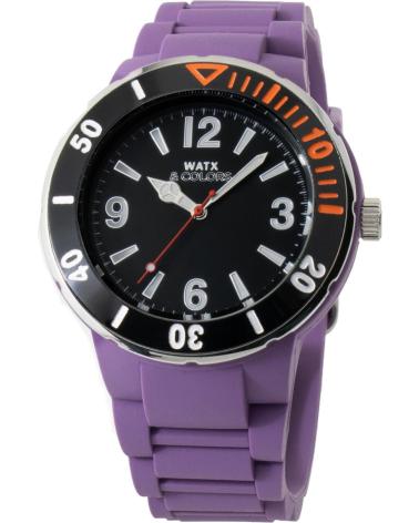 RELÓGIO DE PULSO WATXANDCO RWA1620-C1520 COM BRACELETE ROXA E MOSTRADOR PRETO MORADO