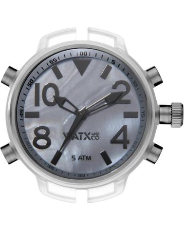 WATXANDCO RWA3708 UHR MIT SILBERNEM STRUKTURIERTEM ZIFFERBLATT UND DUNKLEN ZIFFERN