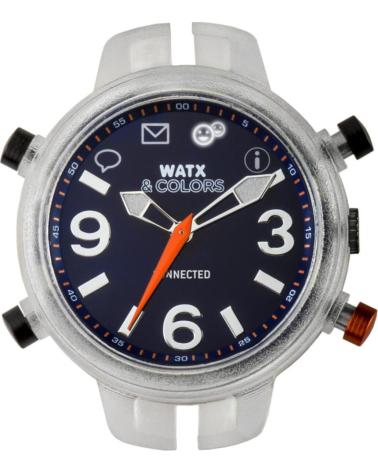 RELÓGIO WATXANDCO RWA6047 COM MOSTRADOR AZUL E DETALHE LARANJA