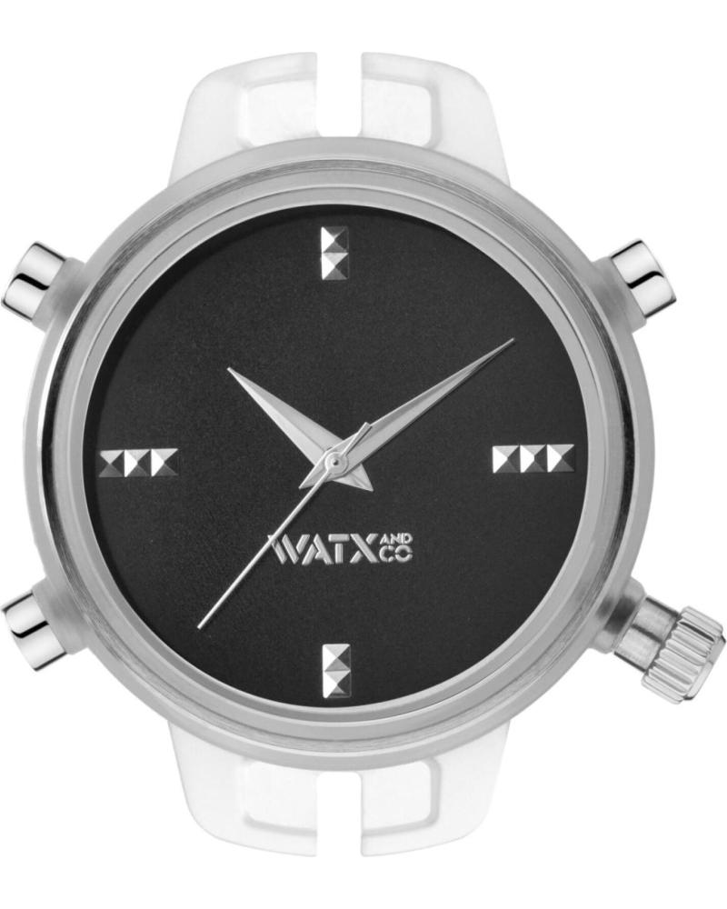 RELÓGIO WATXANDCO RWA7035 COM MOSTRADOR PRETO E PULSEIRA BRANCA