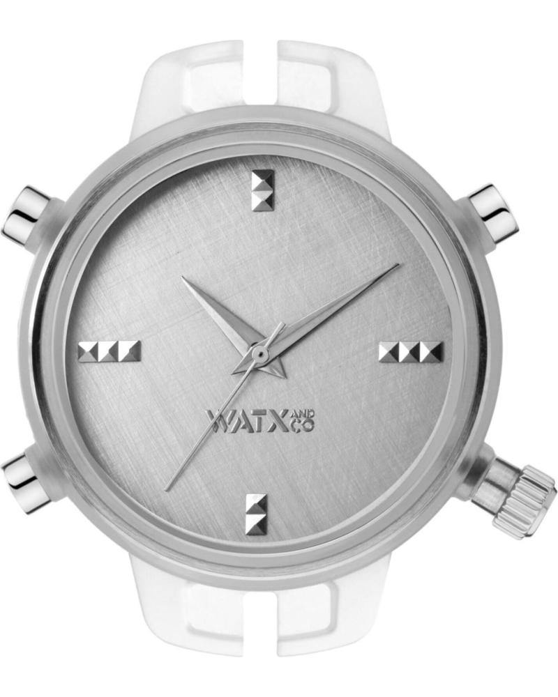 RELÓGIO WATXANDCO RWA7037 COM MOSTRADOR PRATEADO E PULSEIRA BRANCA