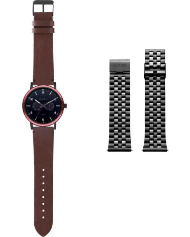 WATXANDCO WABOXSPELL3 SET DE RELOJ Y CORREAS INTERCAMBIABLES MARRÓN ROJO