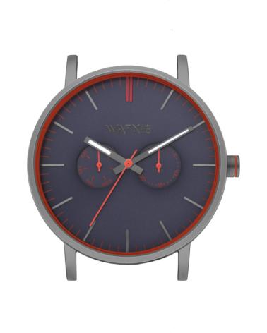 MONTRE WATXANDCO WXCA2714 CADRAN BLEU, MARQUEURS ROUGES ET BOÎTIER ARGENTÉ