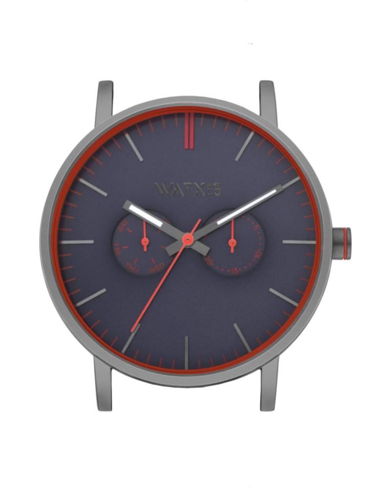 MONTRE WATXANDCO WXCA2714 CADRAN BLEU, MARQUEURS ROUGES ET BOÎTIER ARGENTÉ