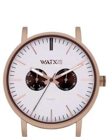 WATXANDCO WXCA2735 UHR MIT WEISSEM ZIFFERBLATT UND ROSÉGOLDENEN AKZENTEN