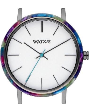 WATXANDCO WXCA3036 UHR MIT WEISSEM ZIFFERBLATT UND MEHRFARBIG MARMORIERTER LÜNETTE