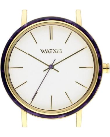 WATXANDCO WXCA3037 WATCH WITH WHITE DIAL AND BROWN MARBLE BEZEL