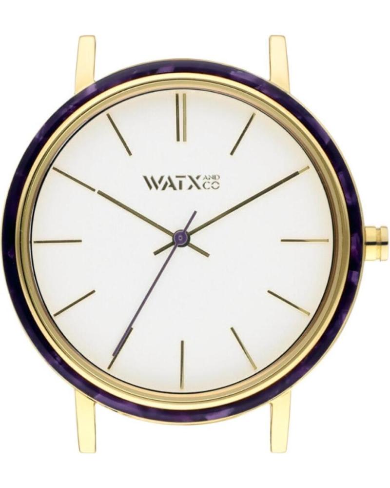 WATXANDCO WXCA3037 WATCH WITH WHITE DIAL AND BROWN MARBLE BEZEL