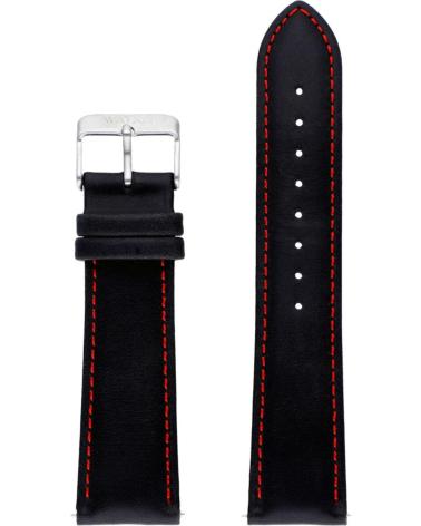 CORREA WATXANDCO WXCO1723 NEGRA CON COSTURAS ROJAS Y HEBILLA PLATEADA NEGRO