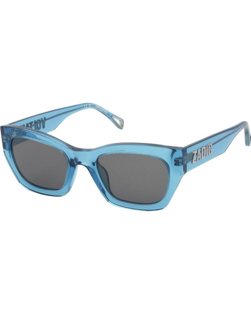 ZADIGVOLTAIRE SZV371-520U11 TRANSPARENT BLUE SUNGLASSES WITH GREY LENSES