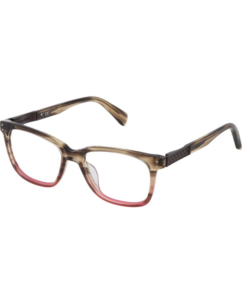 ZADIGVOLTAIRE EYEGLASS FRAME VZV1715204AB BROWN HAVANA WITH RED DETAIL