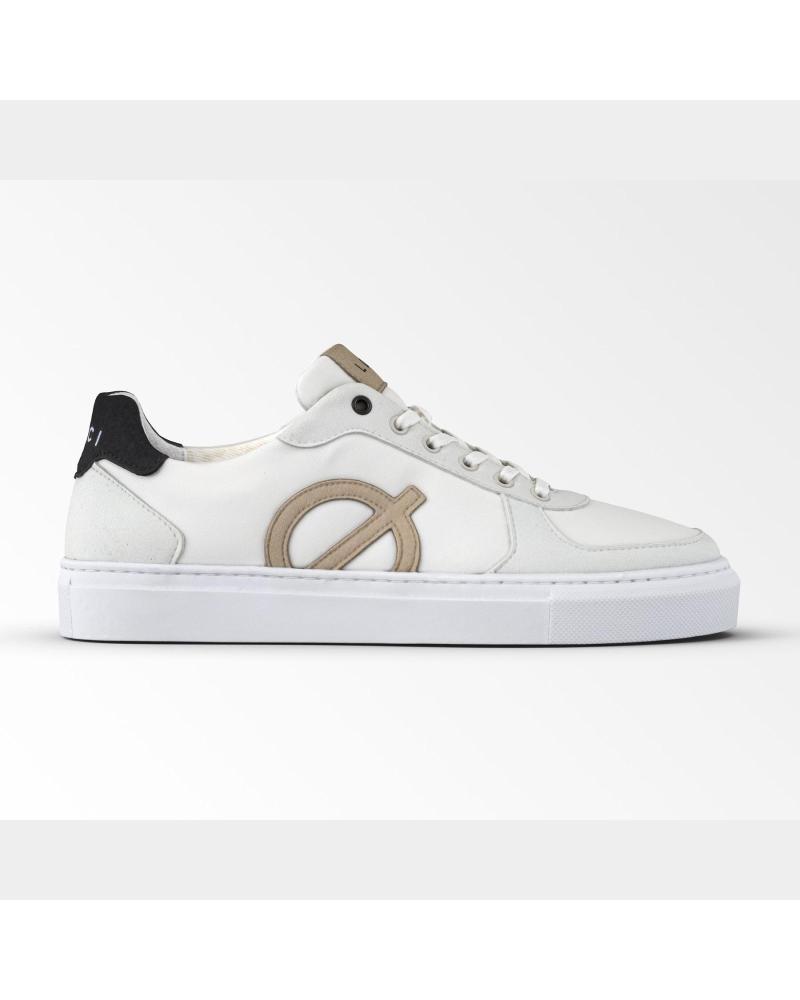 LOCI CLASSIC LØCI WHITE SNEAKERS WITH BEIGE AND BLACK DETAILS BLANCO