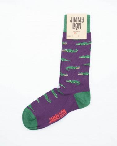 CALZINI JIMMY LION COCCODRILLI LILLA LILA