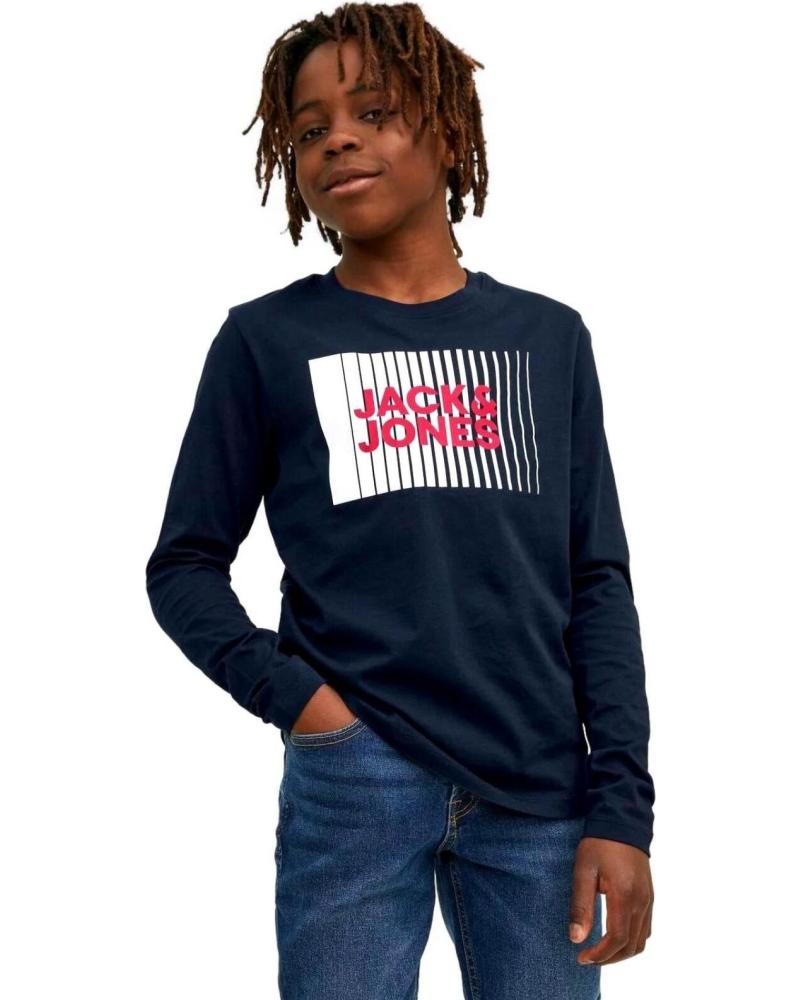 JACK & JONES LANGARMSHIRT MIT LOGO 12244209 MARINEBLAU AZUL MARINO