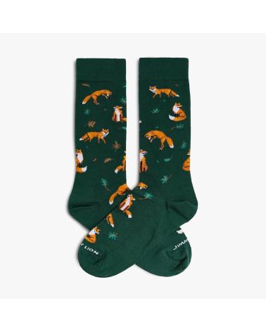 JIMMY LION CALZINI STAMPATI DUSK FOX VERDI VERDE