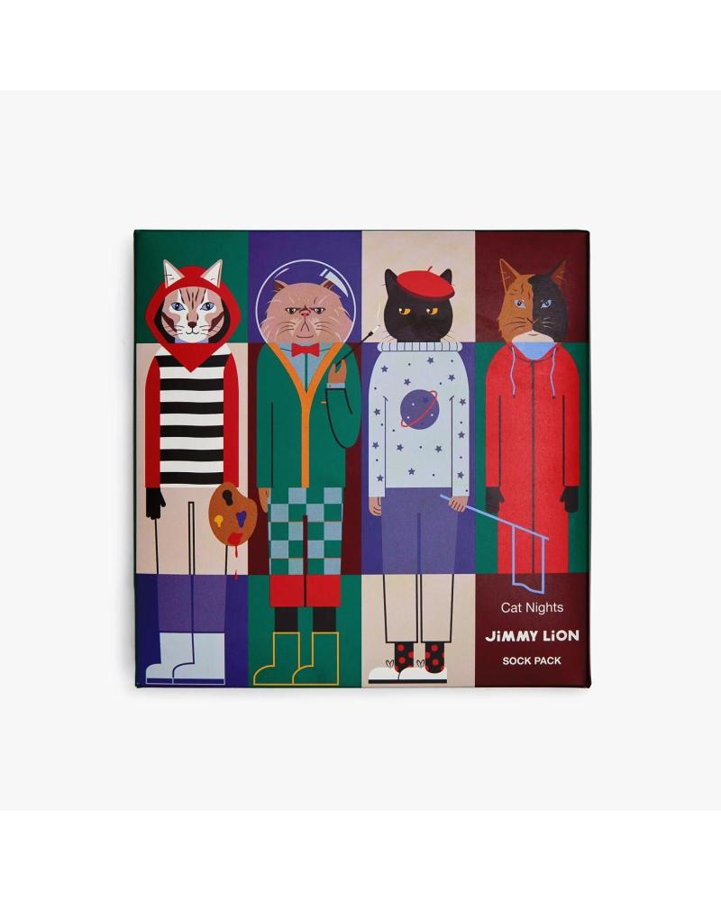 JIMMY LION CALZINI PACK CAT NIGHTS MULTICOLORE MULTICOLOR