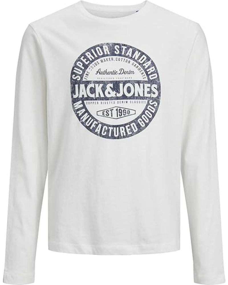JACK & JONES LANGARMSHIRT MIT LOGO 12237416 WEISS BLANCO