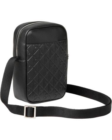 BANDOLERA CALVIN KLEIN EMBLEM AOP EMBOSS SLIM NEGRO NEGRO