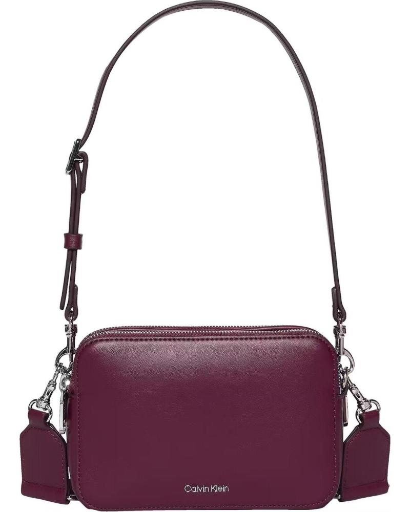 UMHÄNGETASCHE CALVIN KLEIN WEBBING DOUBLE STRAP BORDEAUX BURDEOS