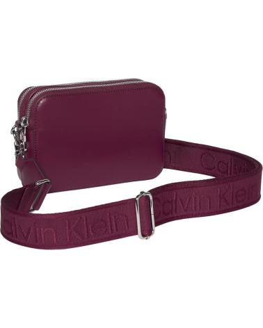 UMHÄNGETASCHE CALVIN KLEIN WEBBING DOUBLE STRAP BORDEAUX BURDEOS