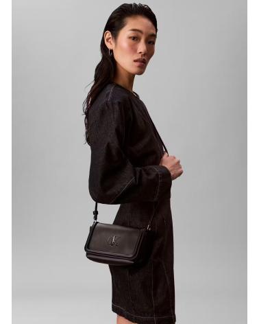 BORSA A TRACOLLA CALVIN KLEIN BOLD CK FLAP NERA NEGRO