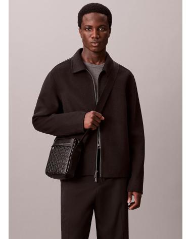 BORSA A TRACOLLA CALVIN KLEIN EMBLEM AOP EMBOSS NERA NEGRO