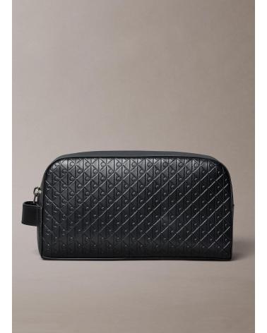 BEAUTY CASE CALVIN KLEIN EMBOSSED EMBLEM NERO NEGRO
