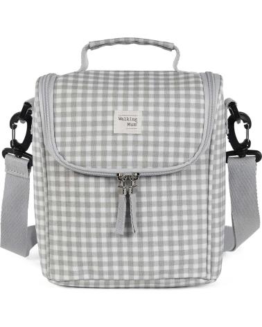 SAC ISOTHERME WALKING MUM PORTE-BIBERONS ET ALIMENTS MOTIF VICHY GRIS GRIS