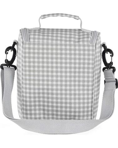 BOLSA TÉRMICA PORTA BIBERONES Y ALIMENTOS WALKING MUM CUADROS VICHY GRIS GRIS