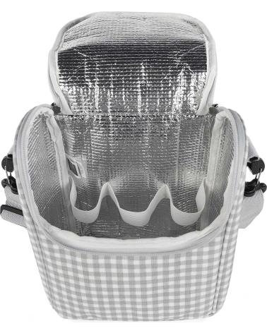 BOLSA TÉRMICA PORTA BIBERONES Y ALIMENTOS WALKING MUM CUADROS VICHY GRIS GRIS